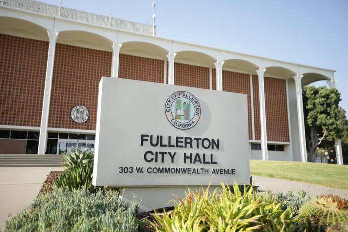 Sign showing City of Fullerton