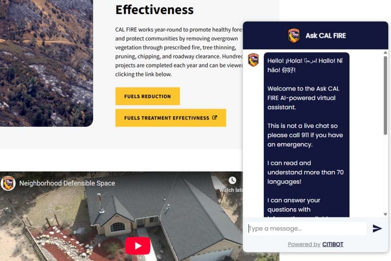 Ask Cal Fire Chat Bot