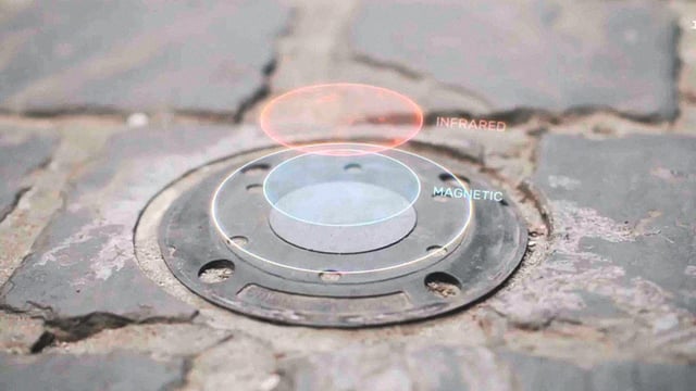 A ground smart parking sensor in the barcelona smart city.