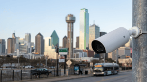 Verkada camera on a pole monitoring traffic in Dallas