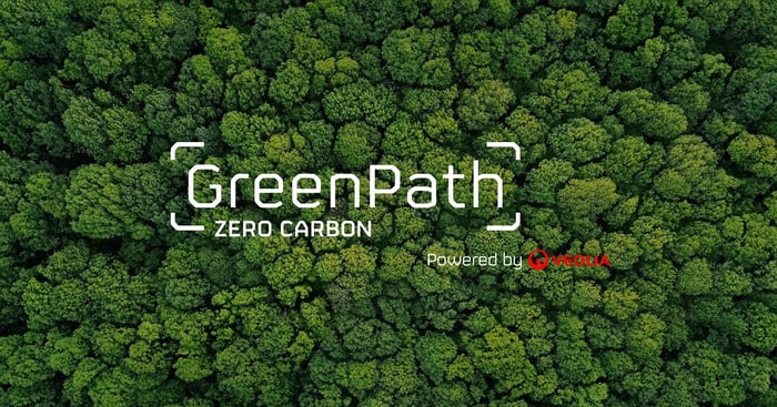 Green Forest from above with Greepath and Veolia written in overlay.