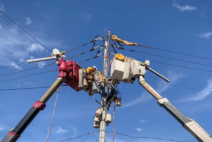 Engineer working on a smart grid