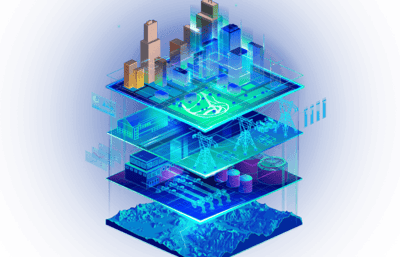 An isometric representaiton of a smart utility in a city