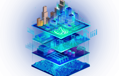 An isometric representaiton of a smart utility in a city