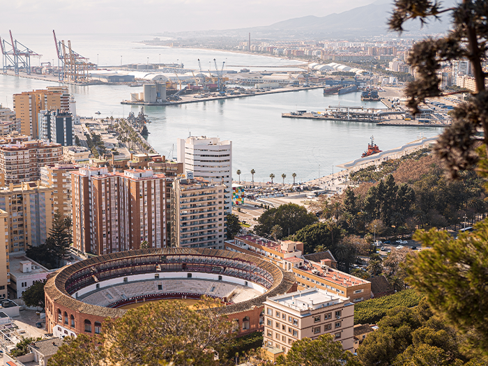 Areal view of Malaga smart City