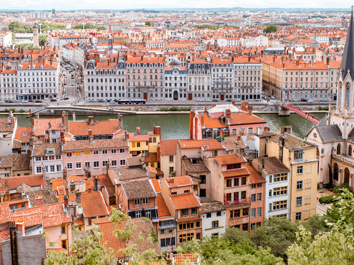 Areal view of the city of Lyon