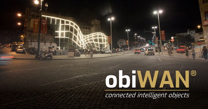 ObiWAN city smart street lighting at night