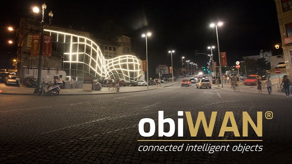 ObiWAN city smart street lighting at night