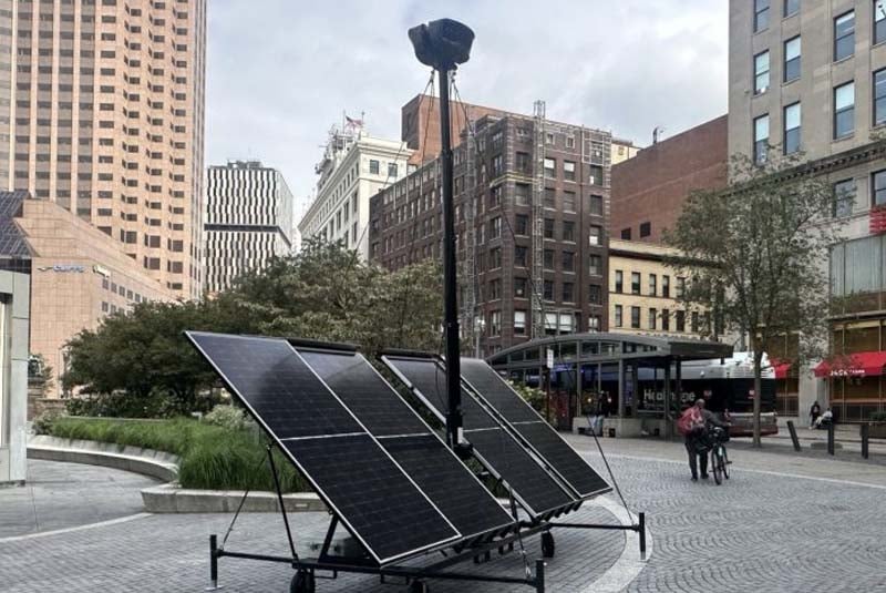AI Camera with solar panels