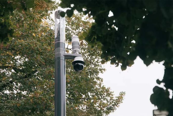 Schreder Smart Pole Fitted with 5g Sensors