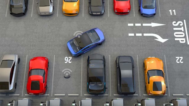 Cars using a smart parking solution