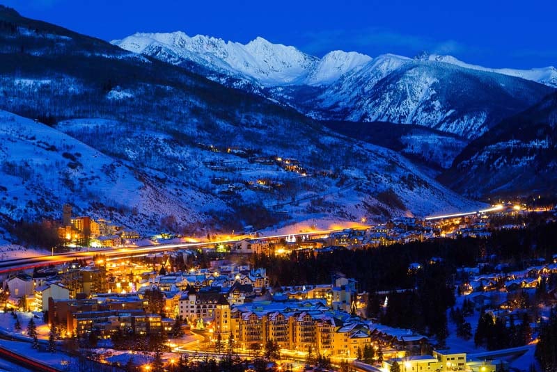 Vail Colorado at night