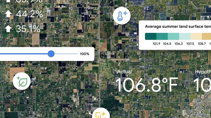 Google urban heat island monitoring tool