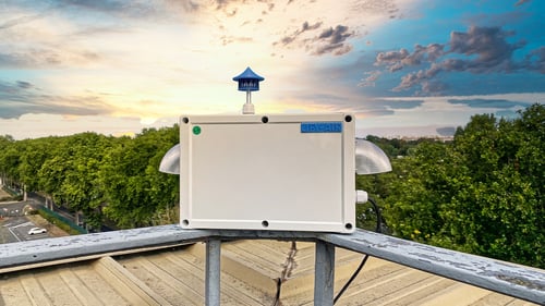 IoT Smart Pollen Monitoring Station placed on a rooftop