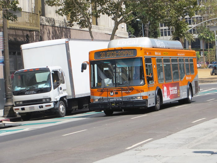 Smart bus equipped with AI system for ticketing in Los Angeles