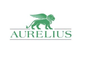 Aurelius company logo featuring a green winged lion above the brand name on a white background.