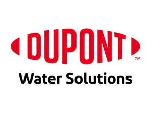 DuPont Water Solutions logo featuring red DuPont lettering between two red ovals above black text on a white background.