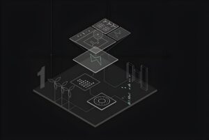 Isometric digital illustration of a smart grid data platform with wind turbines, solar panels, and analytics dashboards.