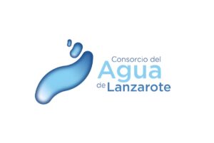 Consorcio del Agua de Lanzarote logo featuring a blue water droplet icon and company name on a white background.